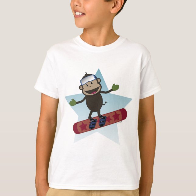 Snowboardapan lurar utslagsplatsen t-shirt (Framsida)