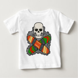 Snowboardare Dödskalle Jolly Roger Piratflagga Des T Shirt