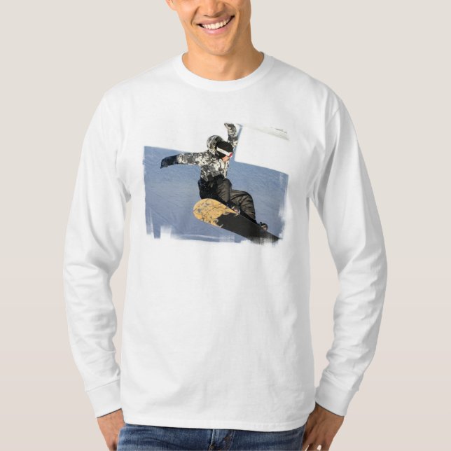 Snowboardbarkassmanar T-tröja för långärmad T-shirt (Framsida)