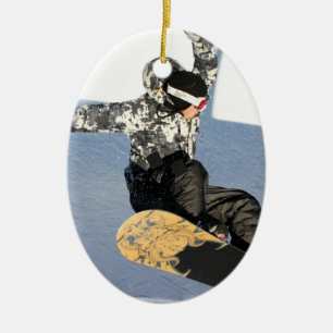 Snowboardbarkassprydnad Julgransprydnad Keramik