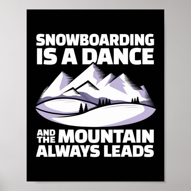 Snowboardbergen - Snowboard board Poster (Framsidan)