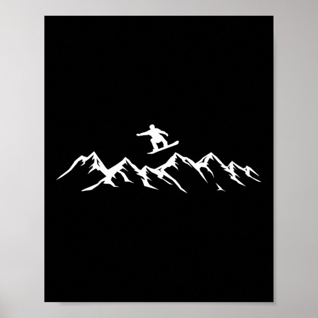 Snowboardbergen Snowboarder Poster (Framsidan)