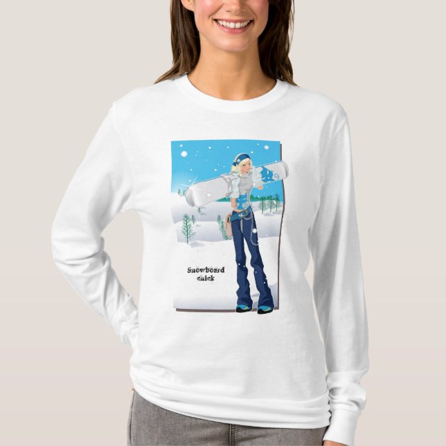 Snowboardchick Tee Shirt (Framsida)