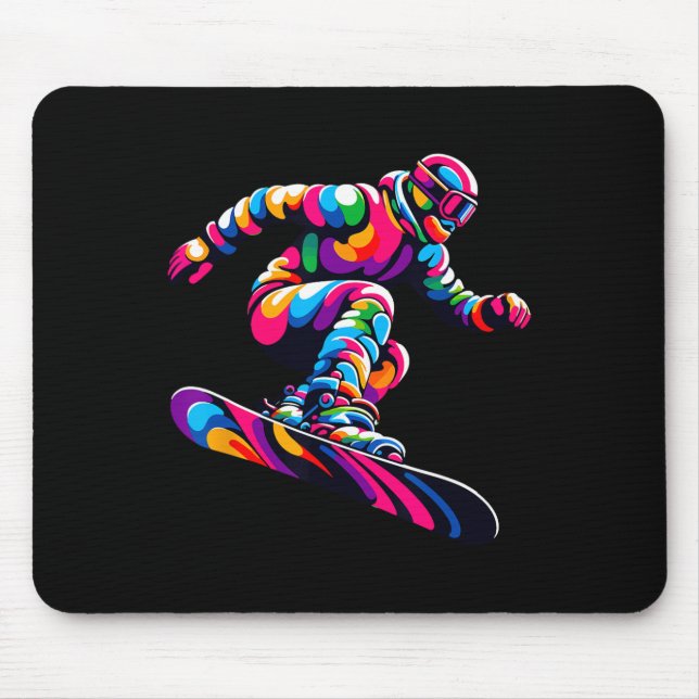 Snowboarde Snowboarde, färgad poppart Musmatta (Framsidan)