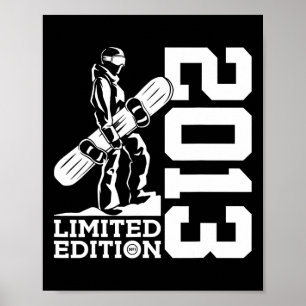 Snowboarder 12:e Birthday Snowboard 2013 Snowboard Poster