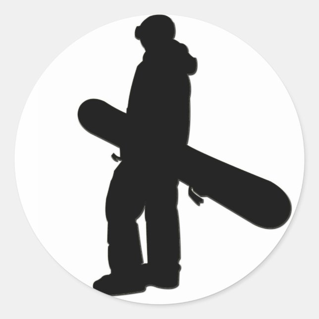 Snowboarder 2 Sticker Runt Klistermärke (Framsida)