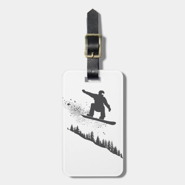 Snowboarder Bagagebricka (Vertikal Framsida)
