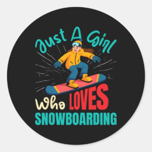 Snowboarder, bara en flicka som Kärlek snurrade Gi Runt Klistermärke