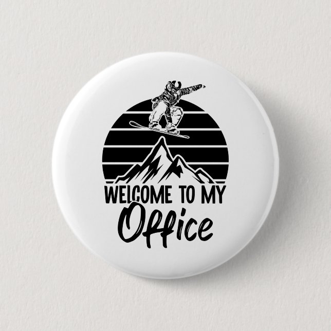 Snowboarder Berge | Snowboard apres-ski gifts- Knapp (Framsida)