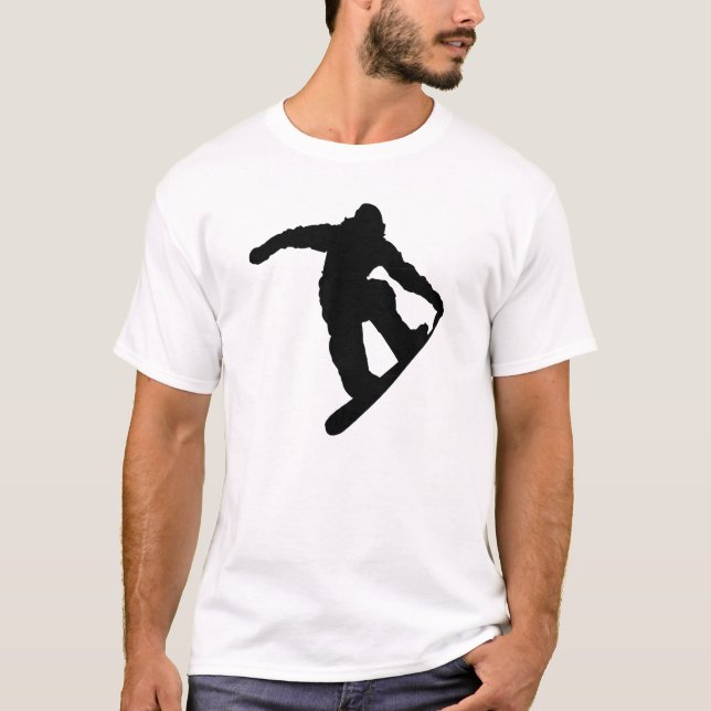Snowboarder Black Silhouette T-Shirt (Framsida)
