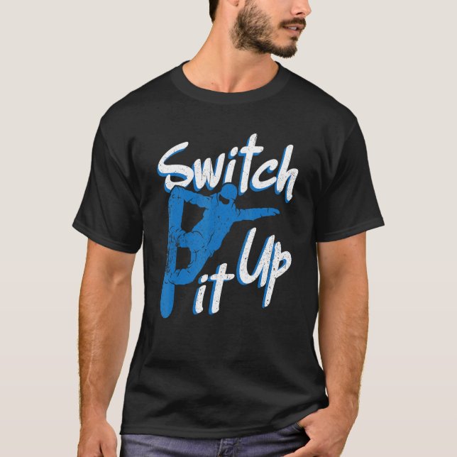 Snowboarder byter upp Ski-resp. softonbordning T Shirt (Framsida)