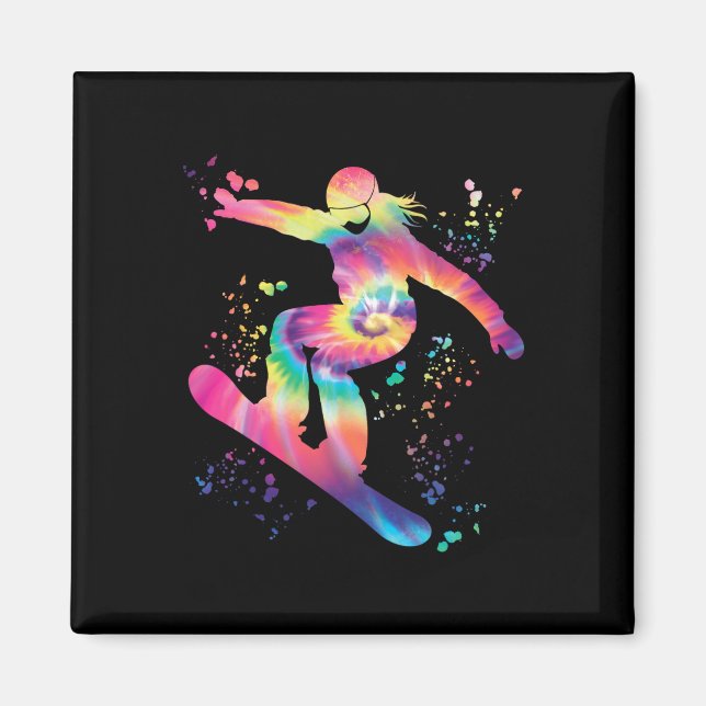 Snowboarder Colorful Snowboard Snowboarding Magnet (Framsidan)