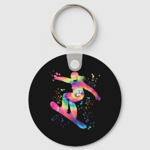 Snowboarder Colorful Snowboard Snowboarding Nyckelring
