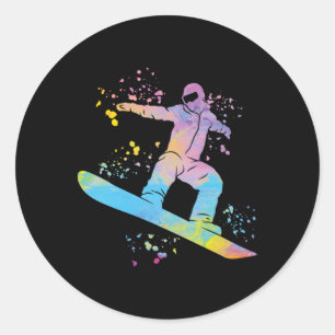 Snowboarder Colorful Snowboarde 4 Runt Klistermärke
