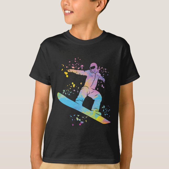 Snowboarder Colorful Snowboarde 4 T Shirt (Framsida)