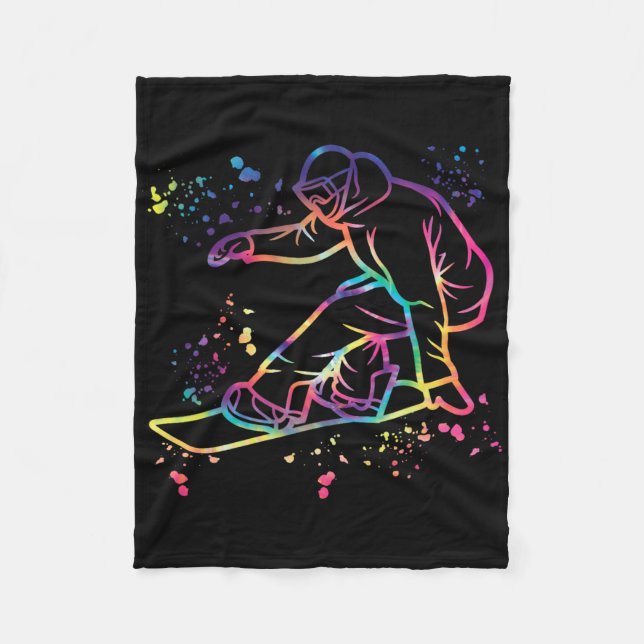 Snowboarder Colorful Snowboarder 1 Fleecefilt (Framsidan)