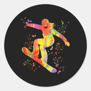 Snowboarder Colorful Snowboarder 7 Runt Klistermärke