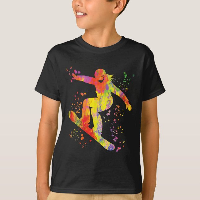 Snowboarder Colorful Snowboarder 7 T Shirt (Framsida)