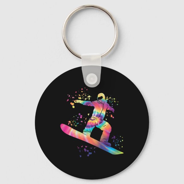 Snowboarder Colorful Snowboarding 10 Nyckelring (Framsida)
