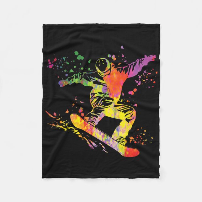 Snowboarder Colorful Snowboarding 12 Fleecefilt (Framsidan)