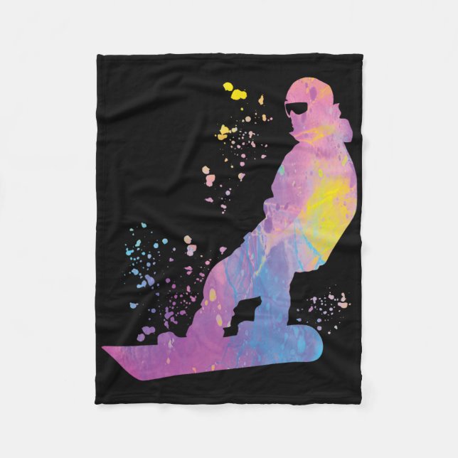 Snowboarder Colorful Snowboarding 13 Fleecefilt (Framsidan)