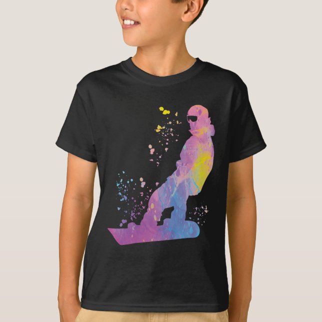 Snowboarder Colorful Snowboarding 13 T Shirt (Framsida)