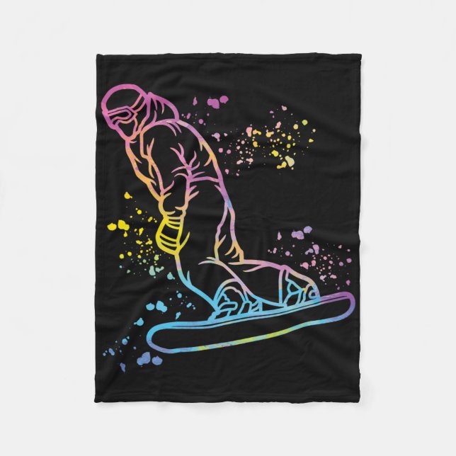 Snowboarder Colorful Snowboarding 14 Fleecefilt (Framsidan)