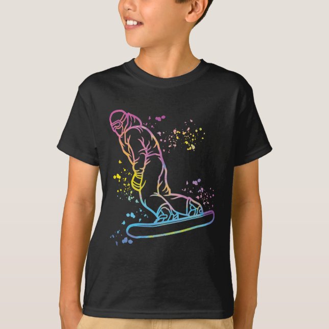 Snowboarder Colorful Snowboarding 14 T Shirt (Framsida)