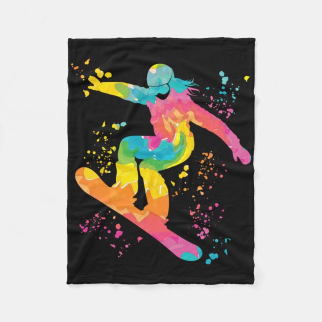Snowboarder Colorful Snowboarding 22 Fleecefilt (Framsidan)