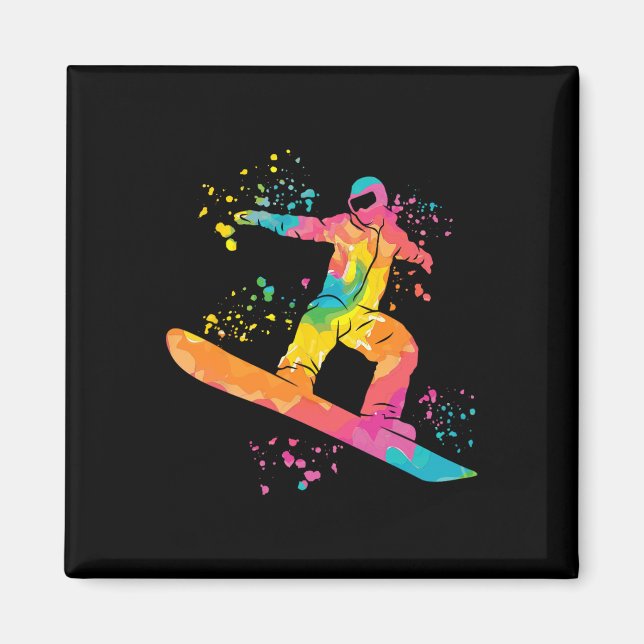 Snowboarder Colorful Snowboarding 44 Magnet (Framsidan)