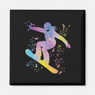 Snowboarder Colorful Snowboarding &# Magnet