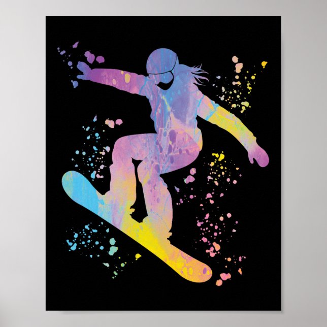 Snowboarder Colorful Snowboarding &# Poster (Framsidan)