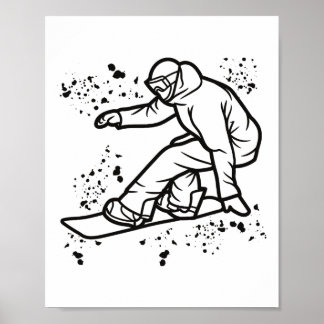 Snowboarder Colorful Snowboarding &# Poster