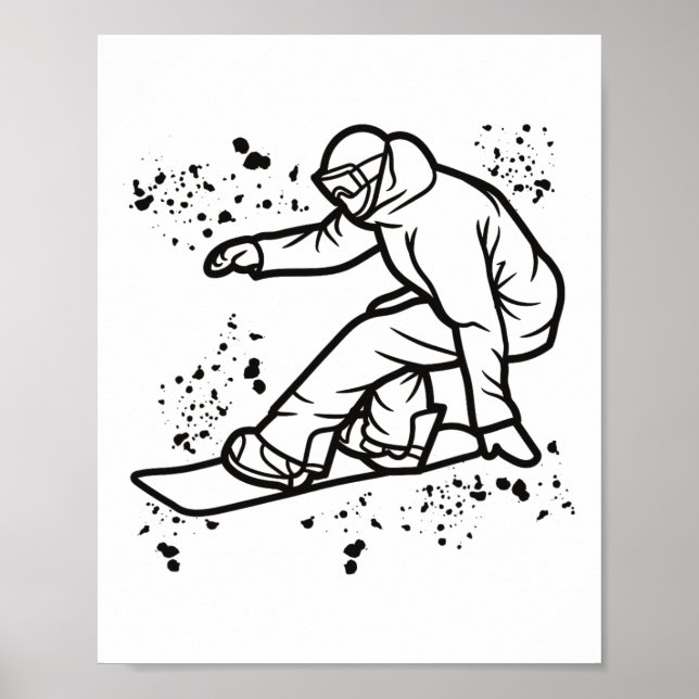 Snowboarder Colorful Snowboarding &# Poster (Framsidan)
