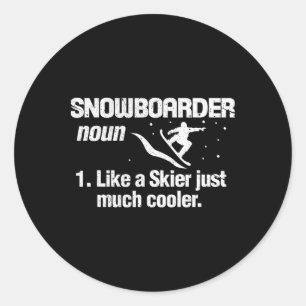 Snowboarder definition betyder softonombord Snowbo Runt Klistermärke