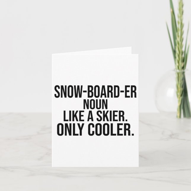 Snowboarder Definition Dictionary Funny Snowboardi Kort (Framsida)