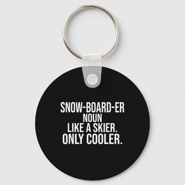 Snowboarder Definition Dictionary Funny Snowboardi Nyckelring (Framsida)