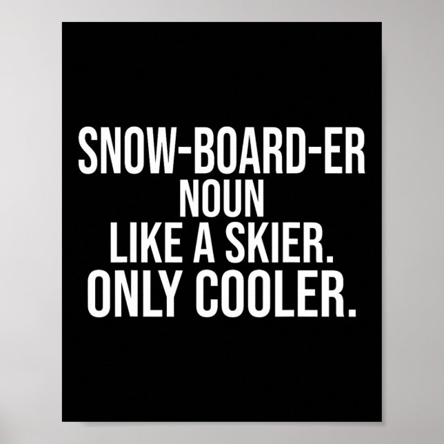 Snowboarder Definition Dictionary Funny Snowboardi Poster (Framsidan)