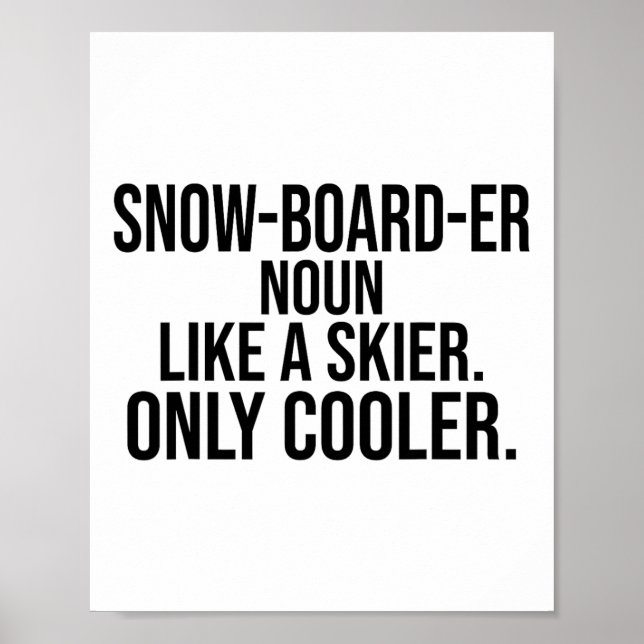 Snowboarder Definition Dictionary Funny Snowboardi Poster (Framsidan)