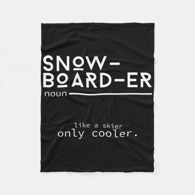 Snowboarder Definition Funny Snowboarding Winter S Fleecefilt (Framsidan)