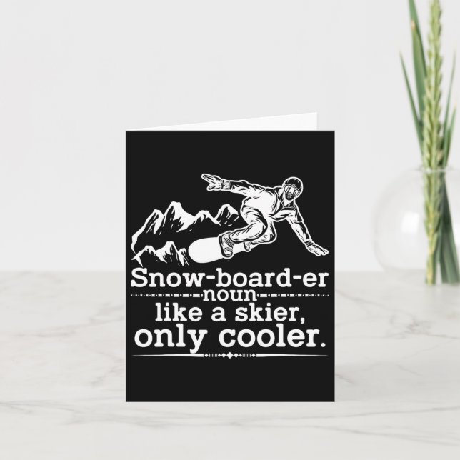 Snowboarder Definition Funny Snowboarding Winter S Kort (Framsida)