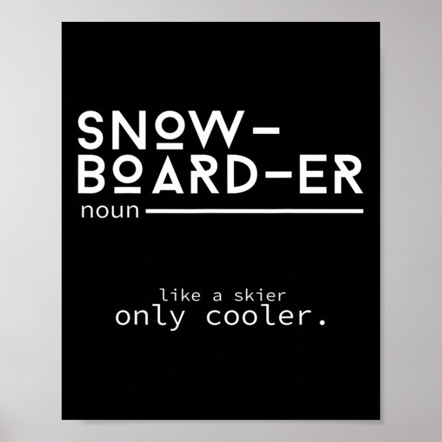 Snowboarder Definition Funny Snowboarding Winter S Poster (Framsidan)