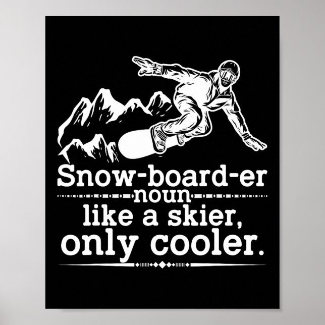 Snowboarder Definition Funny Snowboarding Winter S Poster (Framsidan)