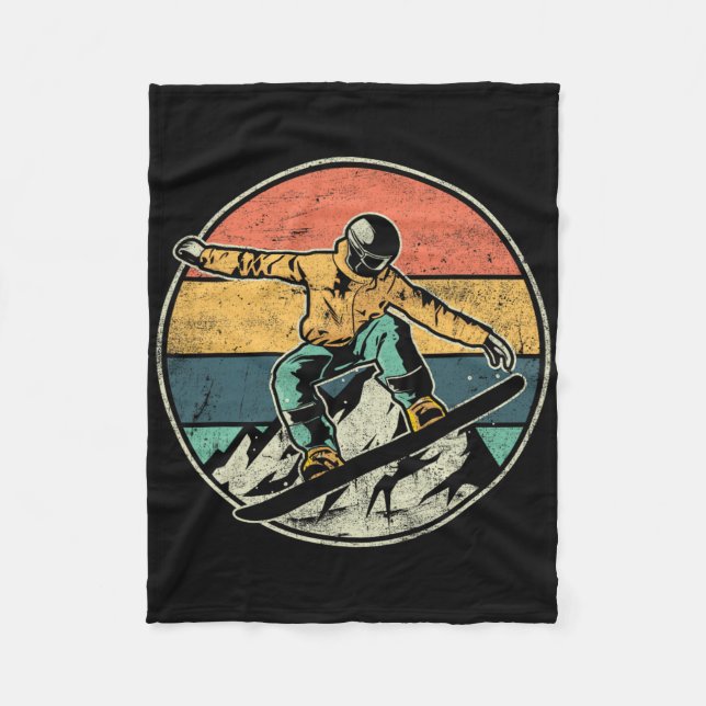 Snowboarder Extreme Sport Snowboarder Design Fleecefilt (Framsidan)