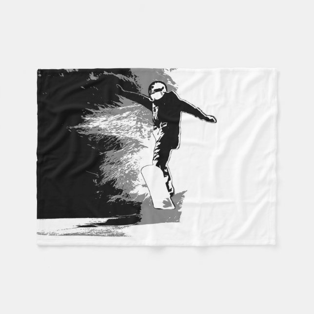 Snowboarder Fleece Blanket (Framsidan (Horisontell))