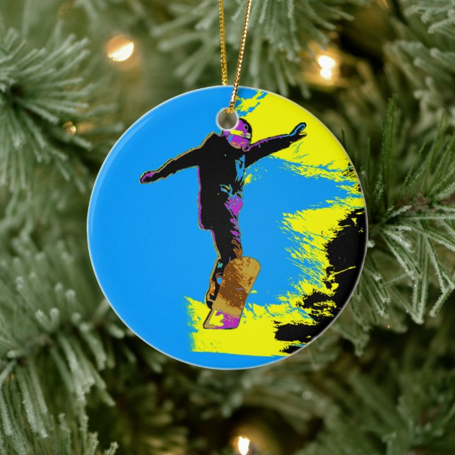 Snowboarder Flight - Snowboarder Ceramic Ornament (Träd)