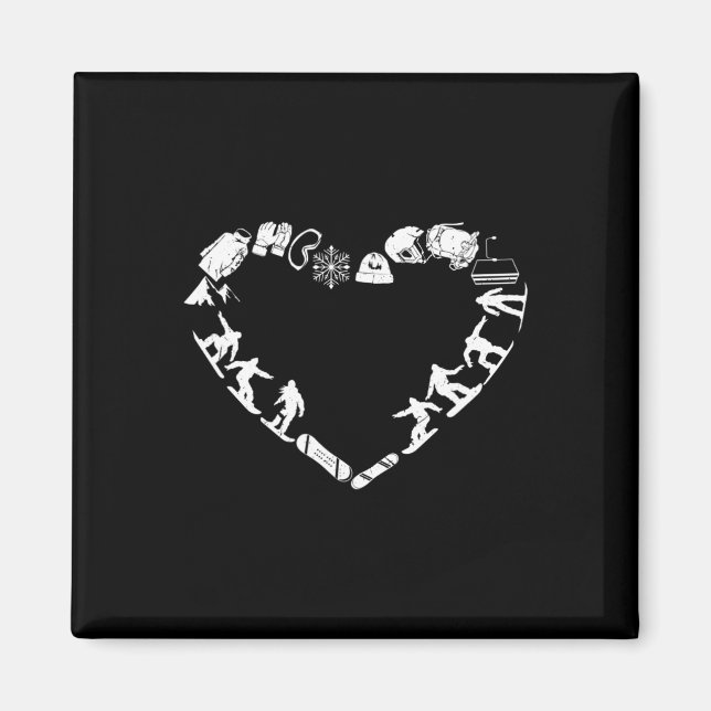 Snowboarder Freeriding Design. Ski Snowboard Snowb Magnet (Framsidan)