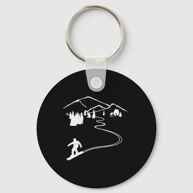 Snowboarder Freeriding Design Snowboard Apres Ski Nyckelring (Framsida)