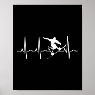 Snowboarder Gifts - Snowboarding Heartslag T Shirt Poster
