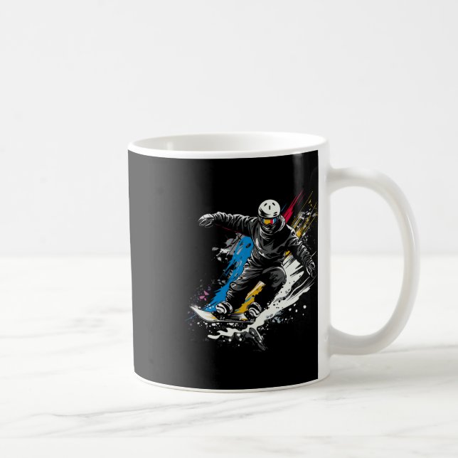 Snowboarder Graffiti Alpine Snowboarding Kaffemugg (Höger)